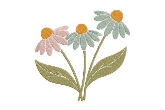 Daisy Flowers Embroidery Design