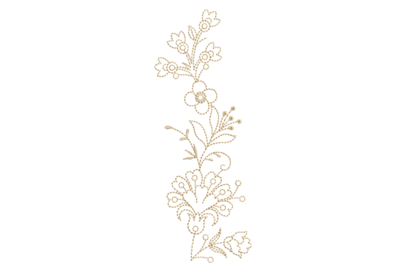 Floral Leaves Embroidery Design