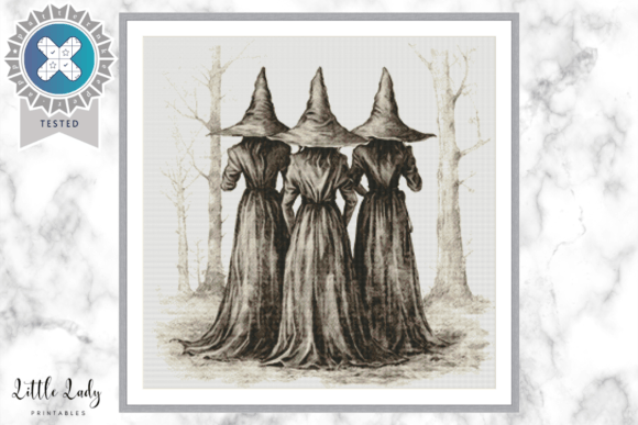 Halloween Witch Cross Stitch Pattern PDF