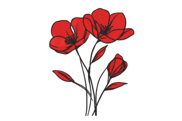 Red Sketch Flowers Review