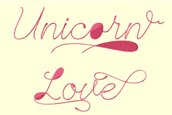 Unicorn Love Embroidery Design