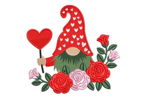 Valentine Gnome with Roses